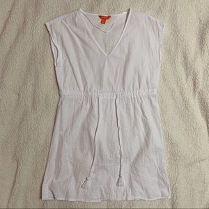 WHITE DRAWSTRING DRESS